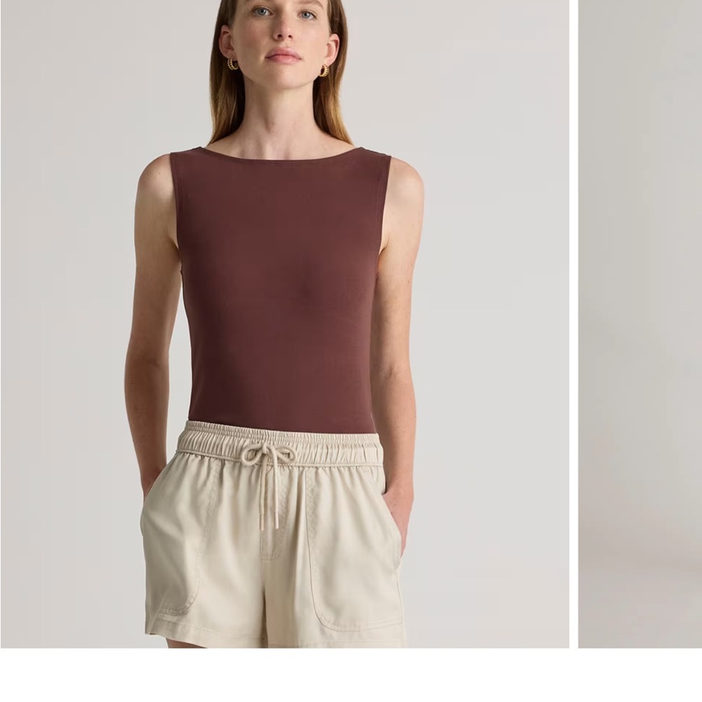 Women's Brown Sleeveless Top Quince  ~ still in original bag never worn